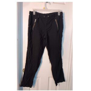 New look black elastic waist pants with zip pockets size L juniors